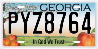 GA license plate PYZ8764