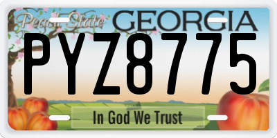 GA license plate PYZ8775