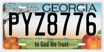 GA license plate PYZ8776