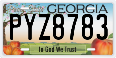 GA license plate PYZ8783