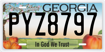 GA license plate PYZ8797