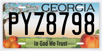 GA license plate PYZ8798