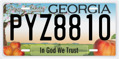 GA license plate PYZ8810
