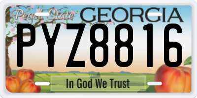 GA license plate PYZ8816
