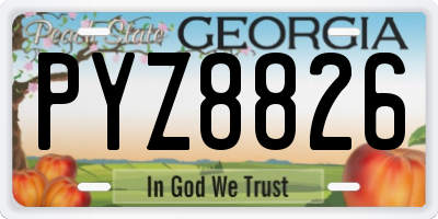 GA license plate PYZ8826