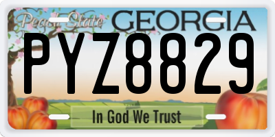 GA license plate PYZ8829