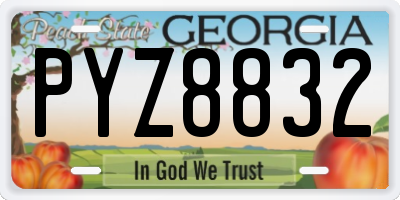 GA license plate PYZ8832