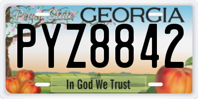 GA license plate PYZ8842