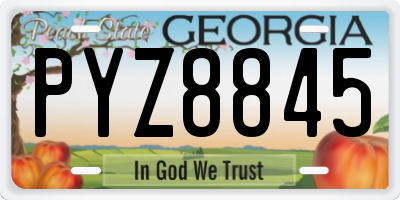 GA license plate PYZ8845