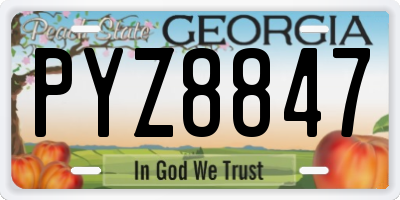 GA license plate PYZ8847