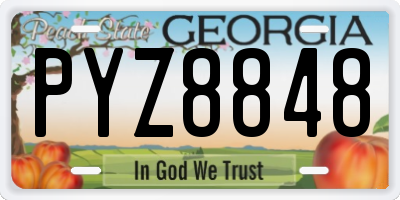 GA license plate PYZ8848