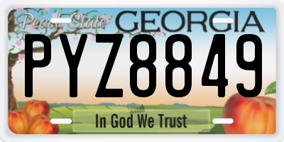 GA license plate PYZ8849