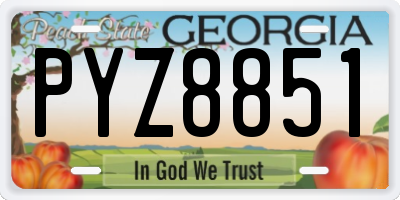 GA license plate PYZ8851