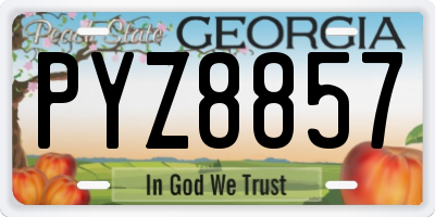GA license plate PYZ8857