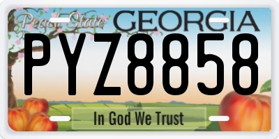 GA license plate PYZ8858