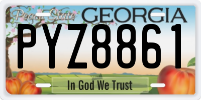 GA license plate PYZ8861