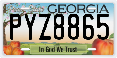 GA license plate PYZ8865