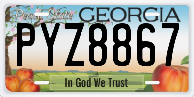 GA license plate PYZ8867