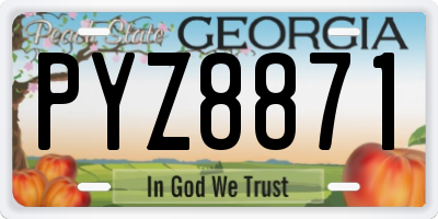 GA license plate PYZ8871
