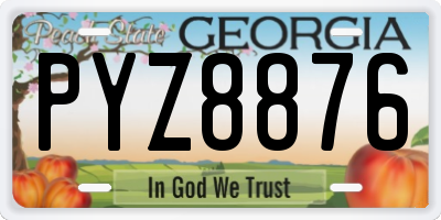 GA license plate PYZ8876
