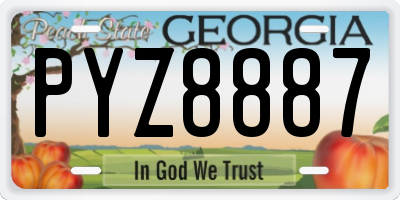GA license plate PYZ8887