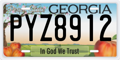 GA license plate PYZ8912