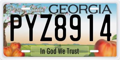 GA license plate PYZ8914