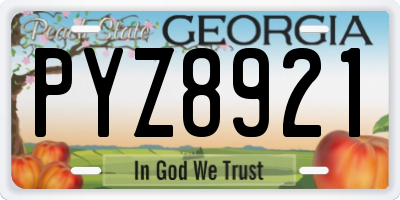 GA license plate PYZ8921