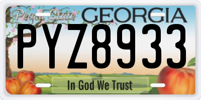 GA license plate PYZ8933