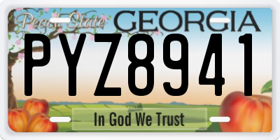 GA license plate PYZ8941