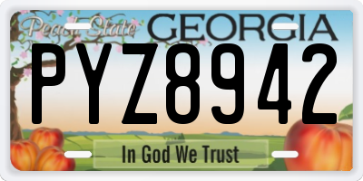 GA license plate PYZ8942