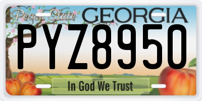 GA license plate PYZ8950