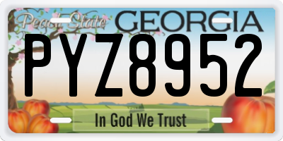 GA license plate PYZ8952