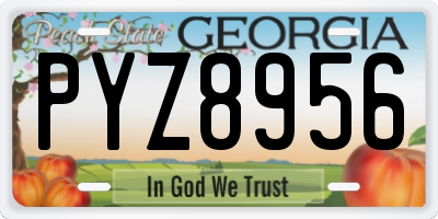 GA license plate PYZ8956