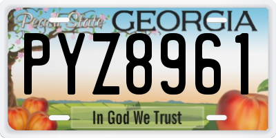 GA license plate PYZ8961