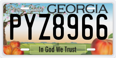 GA license plate PYZ8966