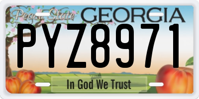 GA license plate PYZ8971