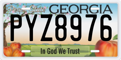 GA license plate PYZ8976