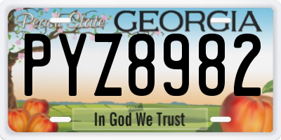 GA license plate PYZ8982