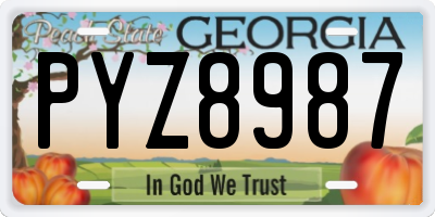 GA license plate PYZ8987