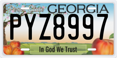 GA license plate PYZ8997