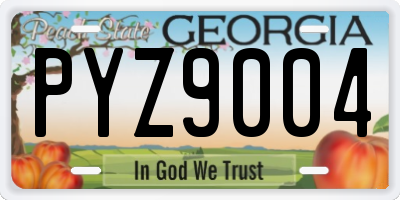 GA license plate PYZ9004