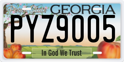 GA license plate PYZ9005