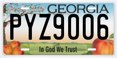 GA license plate PYZ9006