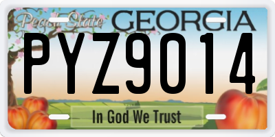 GA license plate PYZ9014