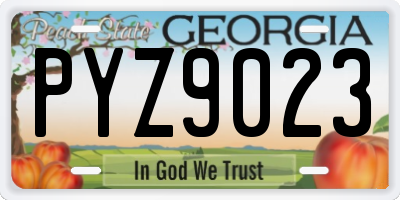 GA license plate PYZ9023