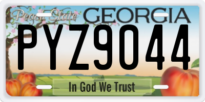 GA license plate PYZ9044