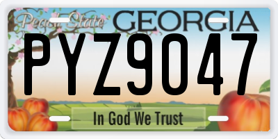 GA license plate PYZ9047