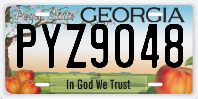 GA license plate PYZ9048