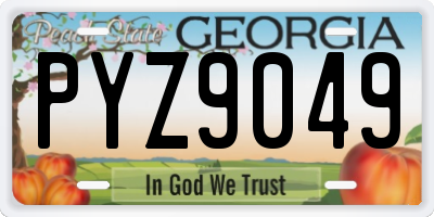 GA license plate PYZ9049